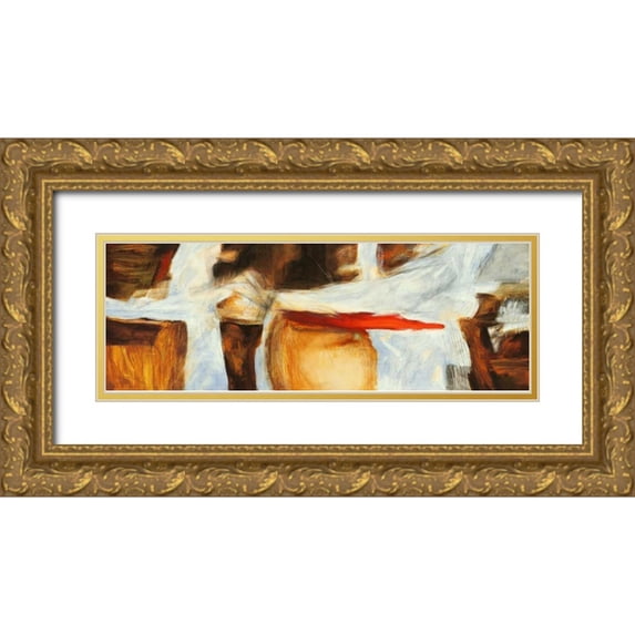 Stone, Jim 14x7 Gold Ornate Wood Framed with Double Matting Museum Art Print Titled - The sound of wood
