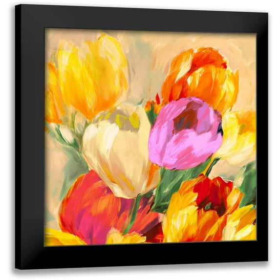 Stone, Jim 15x15 Black Modern Framed Museum Art Print Titled - Colorful Tulips I