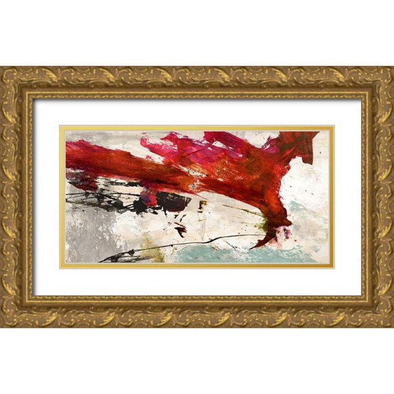 Stone, Jim 32x18 Gold Ornate Wood Framed with Double Matting Museum Art Print Titled - Colors Rumbling