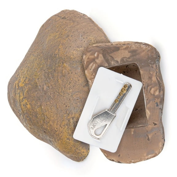 Stone Key Holder Outdoor Concealed Storage Box Weatherproof Resin Construction For Patio Security Protections