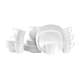 thumbnail image 1 of Stone Lain 32-Piece Bone China Square Dinnerware set, Elegant White Plates, Bowls, Mugs, Service for 8, 1 of 12