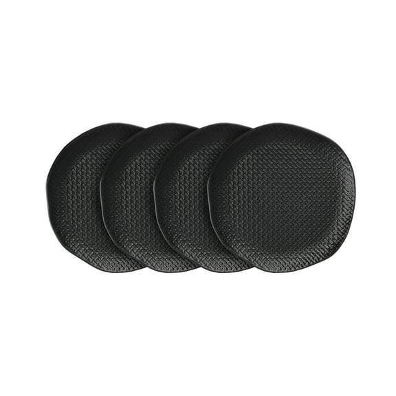 Stone Lain Abigail Stoneware Salad Plate Replacements, 4 Count, Black Basket Weave