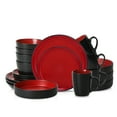 thumbnail image 1 of Stone Lain Albie 20-Piece Dinnerware Set Stoneware, Cereal and Pasta Bowls, Red and Black, 1 of 6