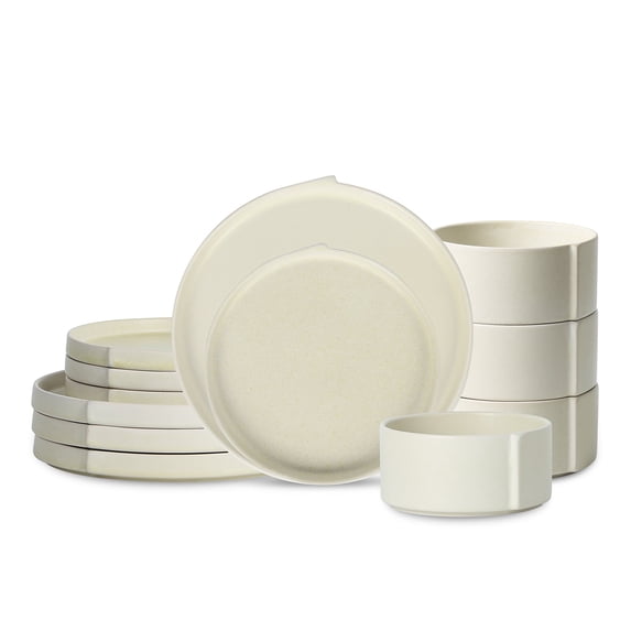 Stone Lain Bao 12-Piece Dinnerware Set Stoneware, Beige