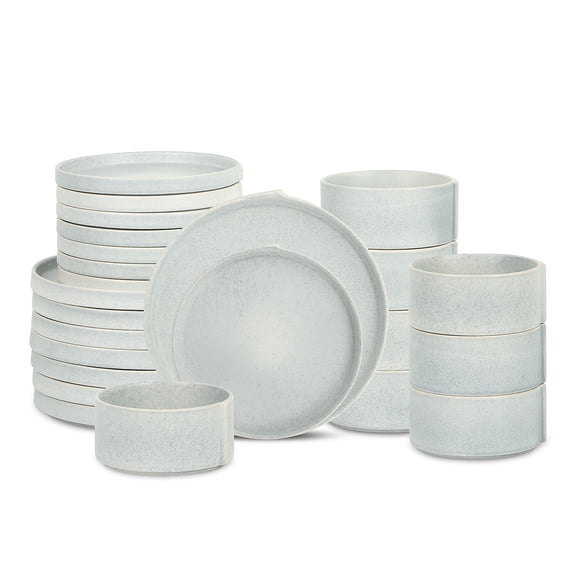 Stone Lain Bao 24-Piece Dinnerware Set Stoneware, Blue-Grey