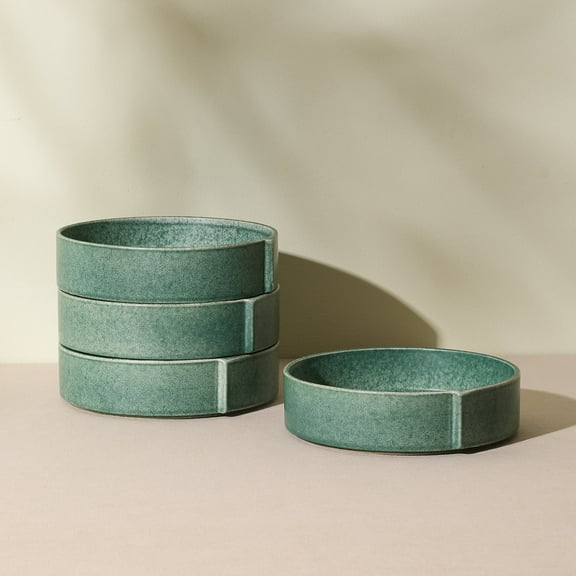 Stone Lain Bao 4-Piece Pasta Bowl Set Stoneware, Green