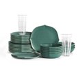 thumbnail image 1 of Stone Lain Baskerville 32-Piece Dinnerware Set Stoneware, Borosilicate Glass, Green, 1 of 7