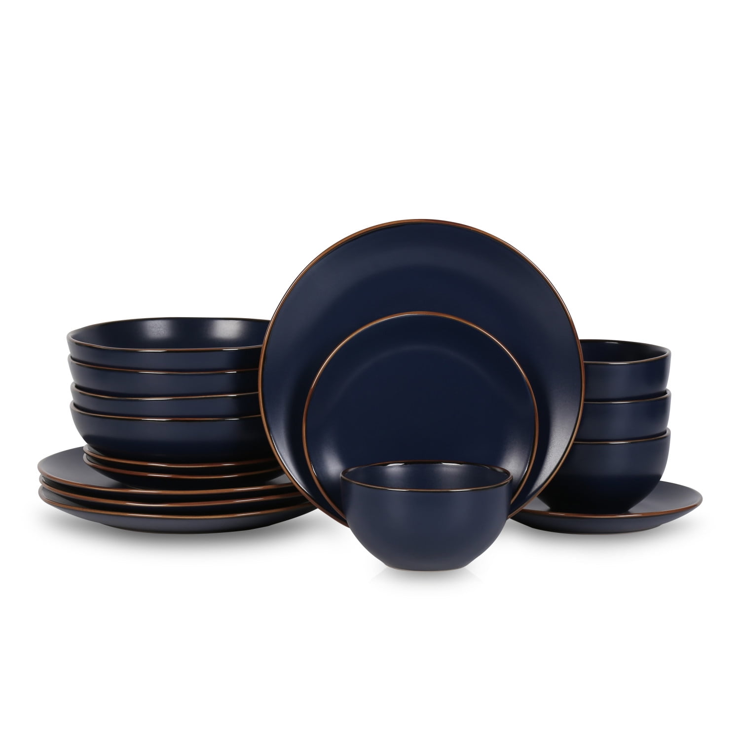 Brasa 16 Piece Dinnerware Set Stoneware Stone Lain Color Blue