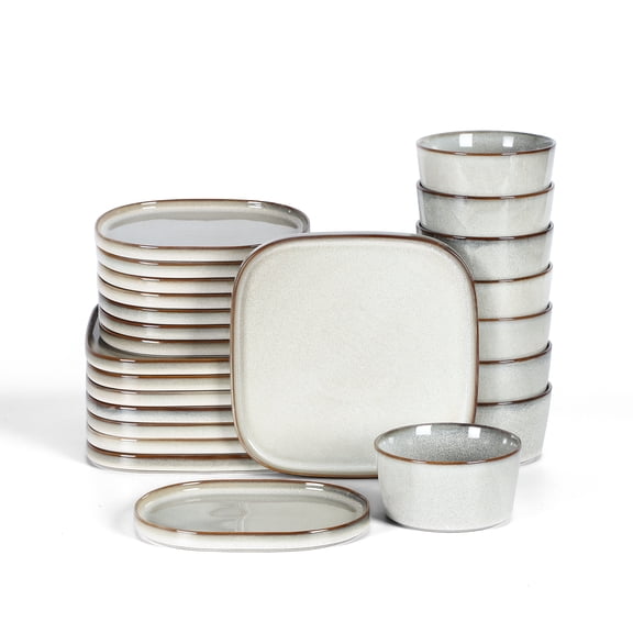 Stone Lain Cairo 24-Piece Dinnerware Set Stoneware, Service for 8, Grey