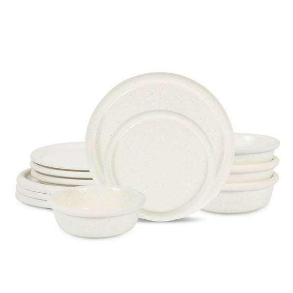 Stone Lain Capri 12-Piece Dinnerware Set Stoneware, White