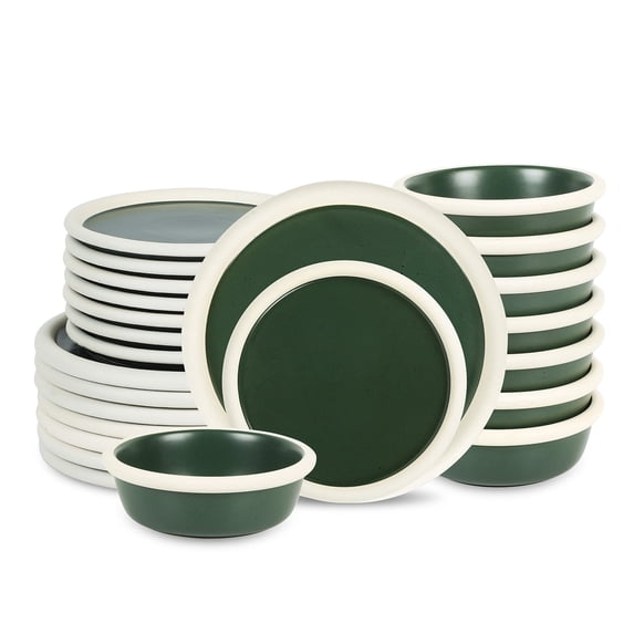 Stone Lain Capri 24-Piece Dinnerware Set Stoneware, Green