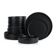 thumbnail image 1 of Stone Lain Cecile 12-Piece Dinnerware Set Stoneware, Black, 1 of 6