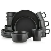 Stone Lain Celina 16-Piece Dinnerware Set Stoneware, Black Matte