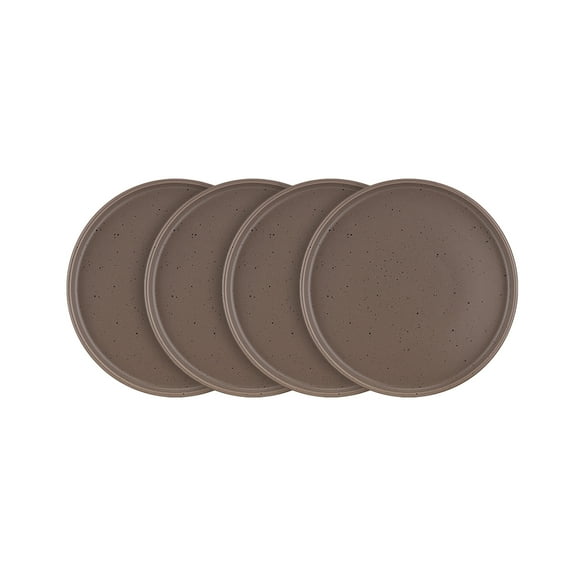 Stone Lain Celina Matte Stoneware Plate Replacement Set, 4 Count, Brown Speckled