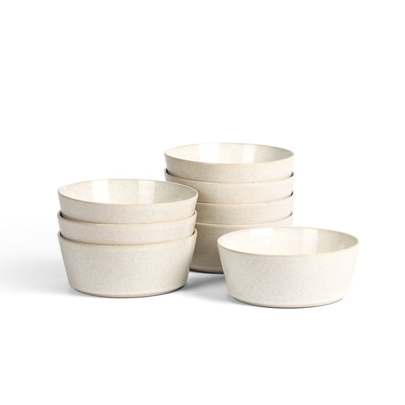 Stone Lain Claire 8-Piece Bowl Set Stoneware, Service for 8, White