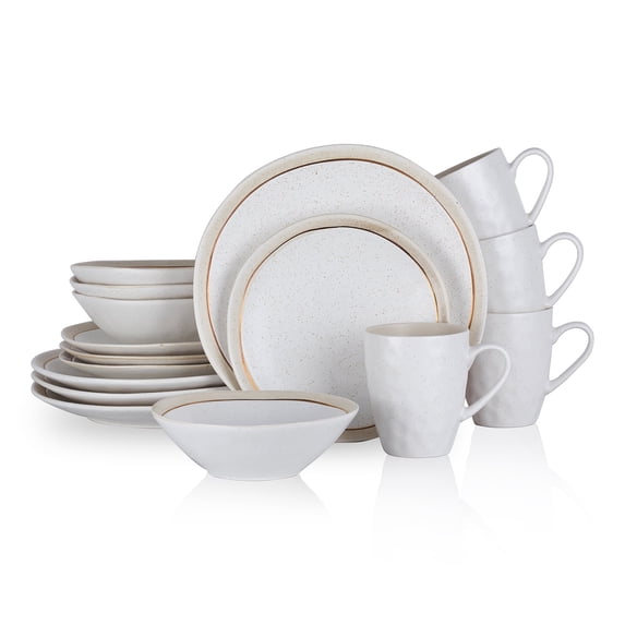 Stone Lain Clara 16-Piece Dinnerware Set Porcelain, White
