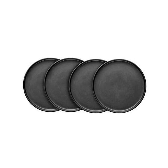 Stone Lain Coupe Stoneware Set of 4, Salad Plates, Black Matte