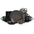 thumbnail image 1 of Stone Lain Daisy 32-Piece Dinnerware Set Stoneware, Brown and Black, 1 of 6