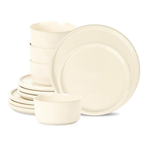 Stone Lain Eden 12-Piece Dinnerware Set Stoneware, Beige