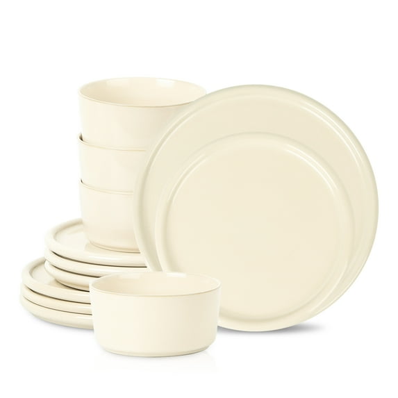 Stone Lain Eden 12-Piece Dinnerware Set Stoneware, Beige