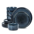 thumbnail image 1 of Stone Lain Eden 12-Piece Dinnerware Set Stoneware, Dark Blue, 1 of 6