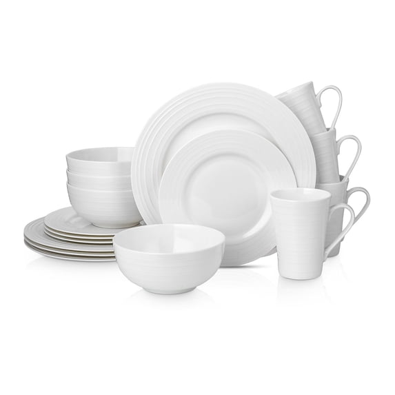 Stone Lain Eleanor 16-Piece Dinnerware Set Bone China, White