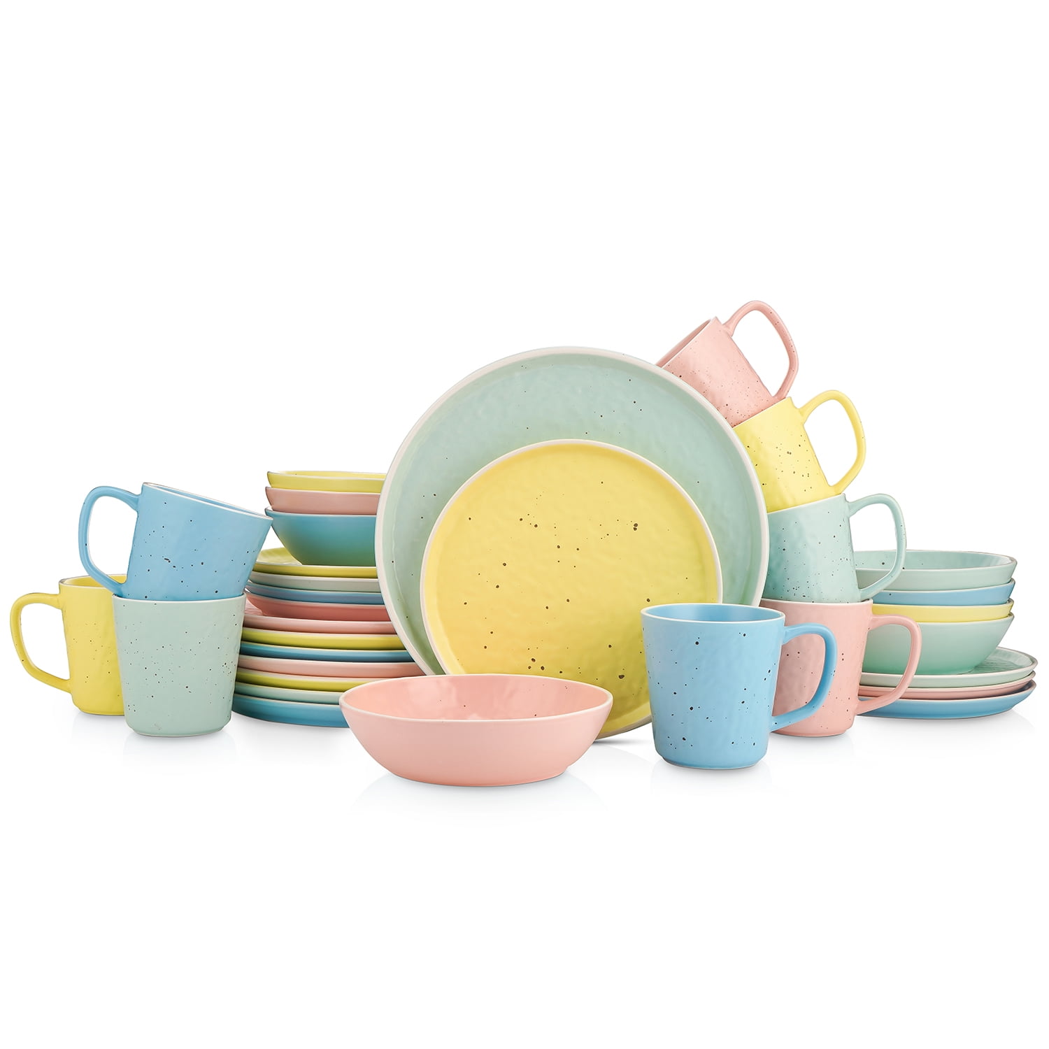 Stone Lain Elena 32-Piece Dinnerware Set Stoneware, Multicolored