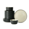 thumbnail image 1 of Stone Lain Elica 12-Piece Dinnerware Set Stoneware, Beige and Black, 1 of 6
