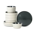 thumbnail image 1 of Stone Lain Elica 12-Piece Dinnerware Set Stoneware, Black and Beige, 1 of 6
