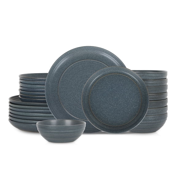 Stone Lain Elio 24-Piece Dinnerware Set Stoneware, Blue