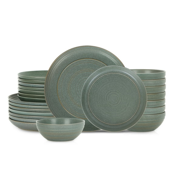 Stone Lain Elio 24-Piece Dinnerware Set Stoneware, Green