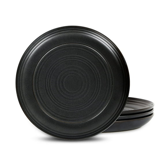 Stone Lain Elio 4-Piece Dinner Plate Set Stoneware, Black