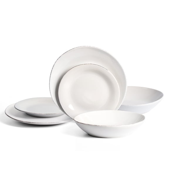 Stone Lain Essence 6-Piece Dinnerware Set Stoneware, Service for 2, White