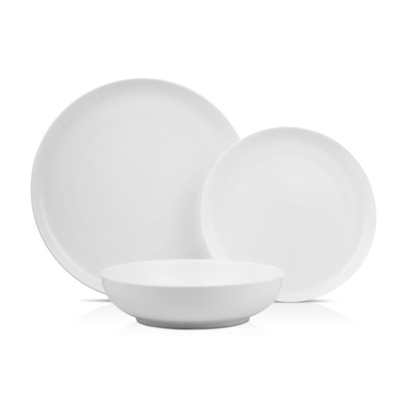 Stone Lain Gabrielle 24-Piece Dinnerware Set Bone China, White