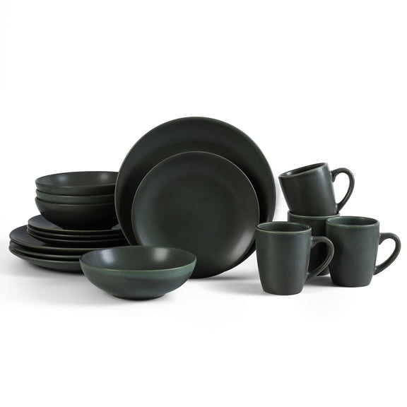 Stone Lain Grao 16-Piece Dinnerware Set Stoneware, Green