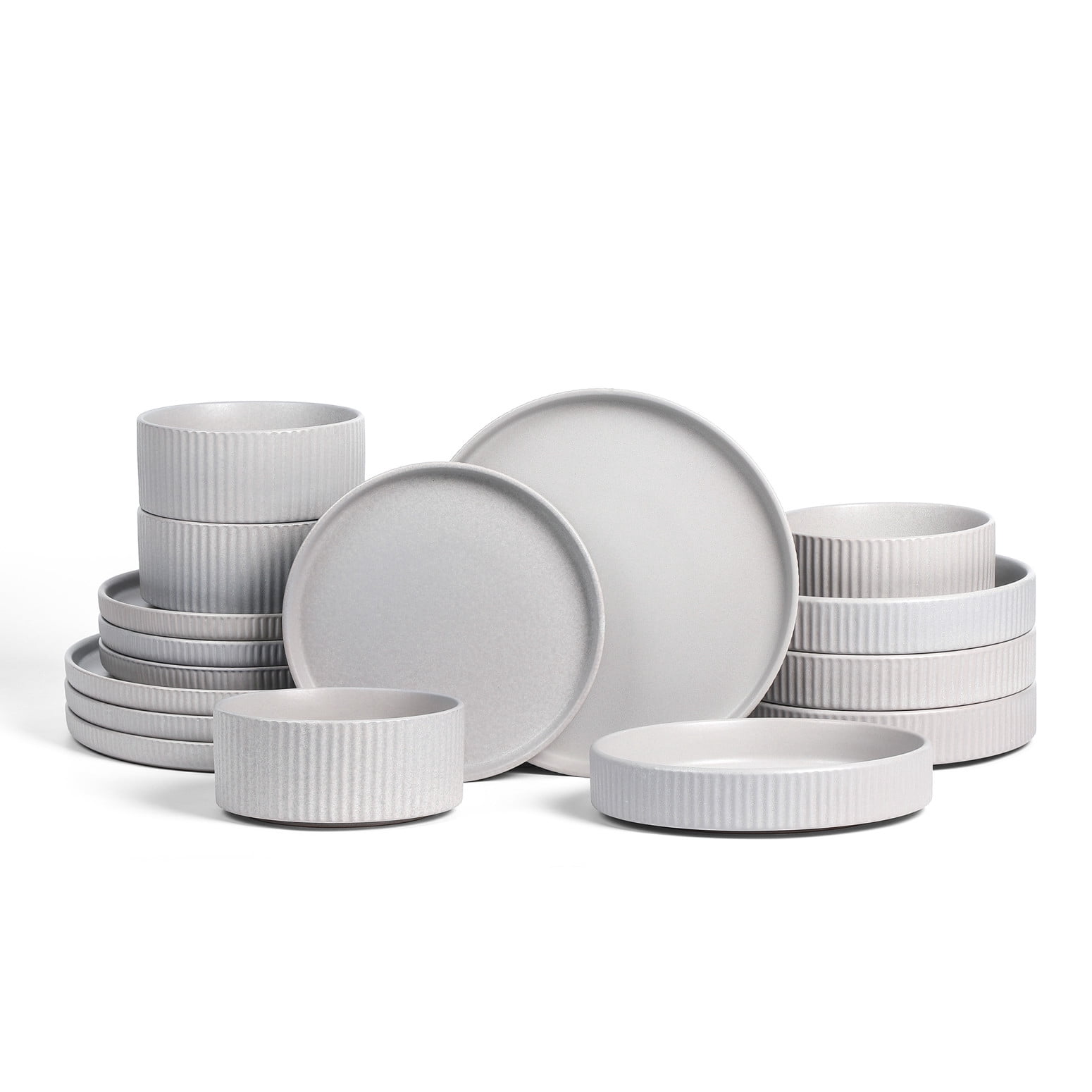 Stone Lain Haven 16-Piece Dinnerware Set Stoneware, Grey