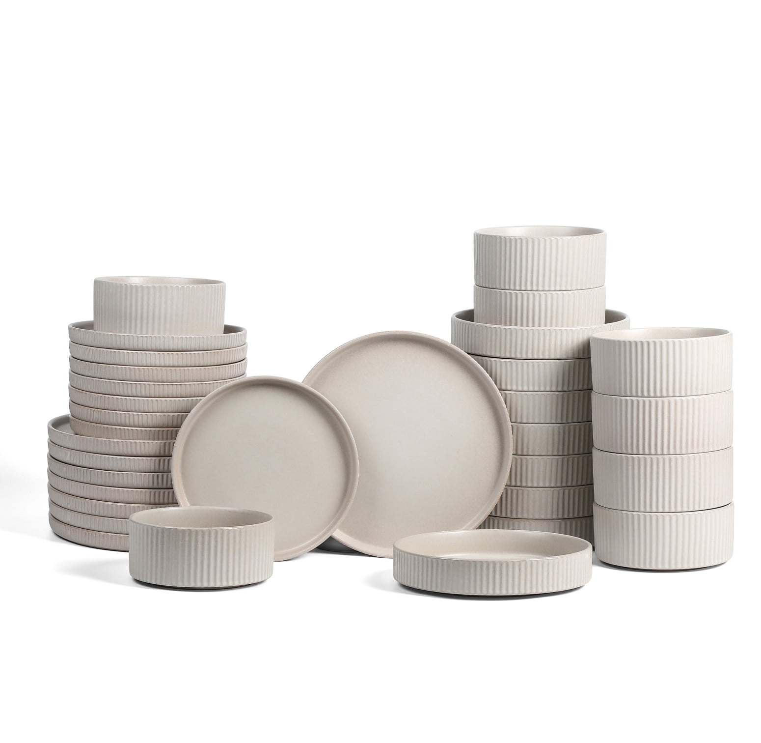 Stone Lain Haven 32-Piece Dinnerware Set Stoneware, Beige