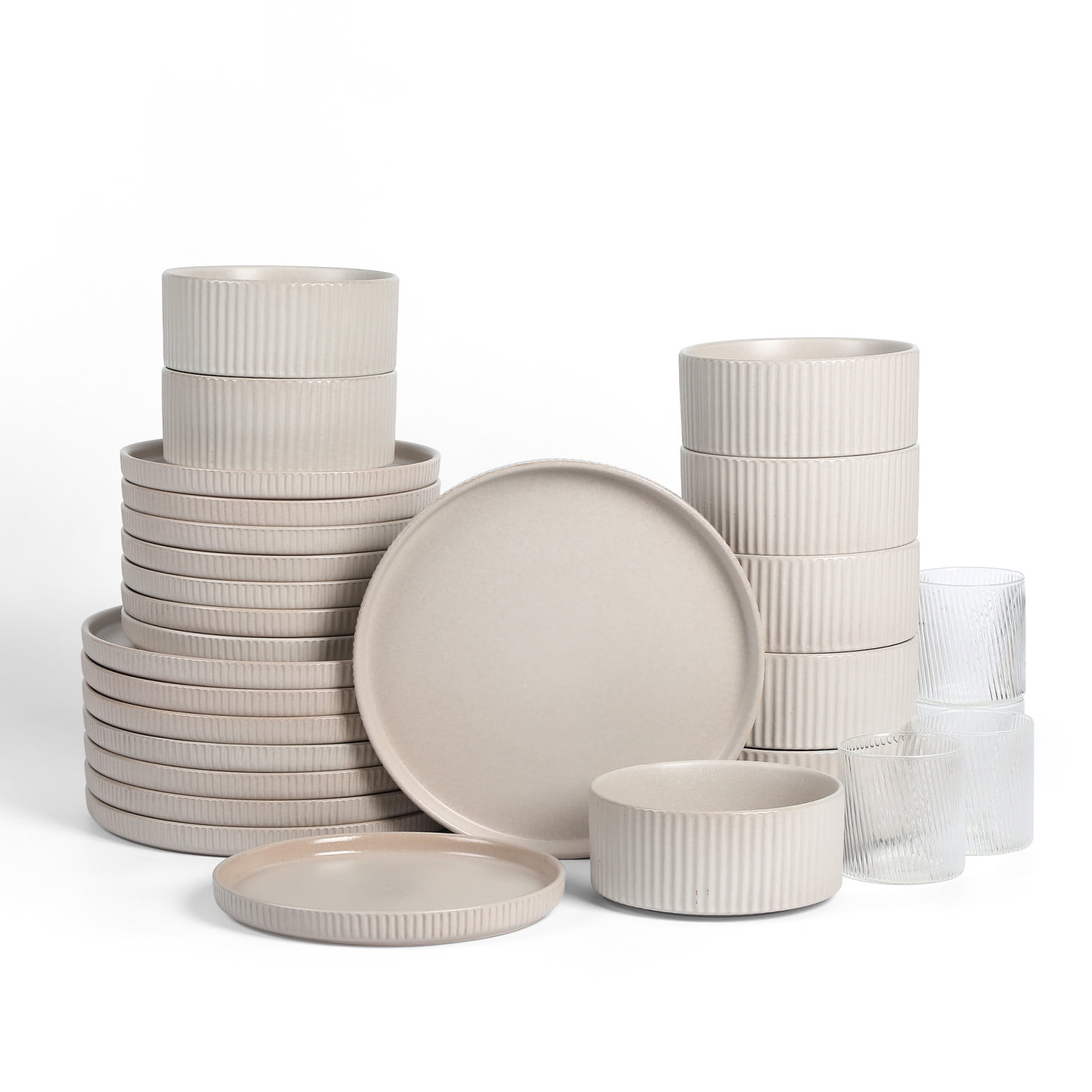 Stone Lain Haven 32-Piece Dinnerware Set Stoneware, Borosilicate