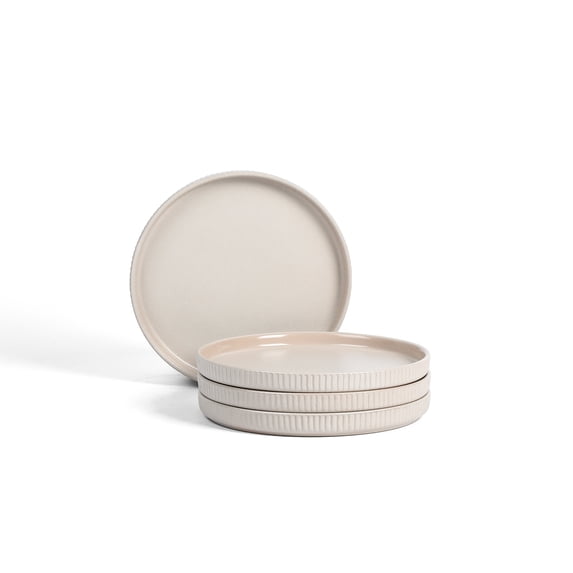 Stone Lain Haven 4-Piece Salad Plate Set Stoneware, Service for 4, Beige