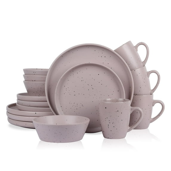 Stone Lain Jade 16-Piece Dinnerware Set Stoneware, Taupe