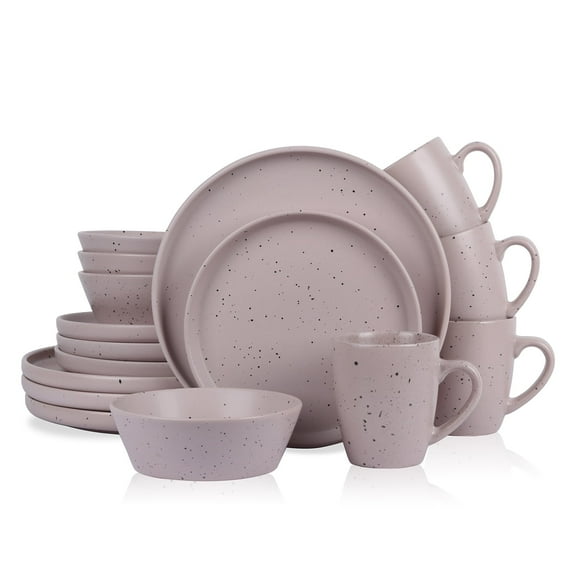 Stone Lain Jade 16-Piece Dinnerware Set Stoneware, Taupe