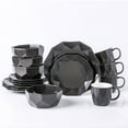 thumbnail image 1 of Stone Lain Jamie 16-Piece Dinnerware Set Porcelain, Black, 1 of 6