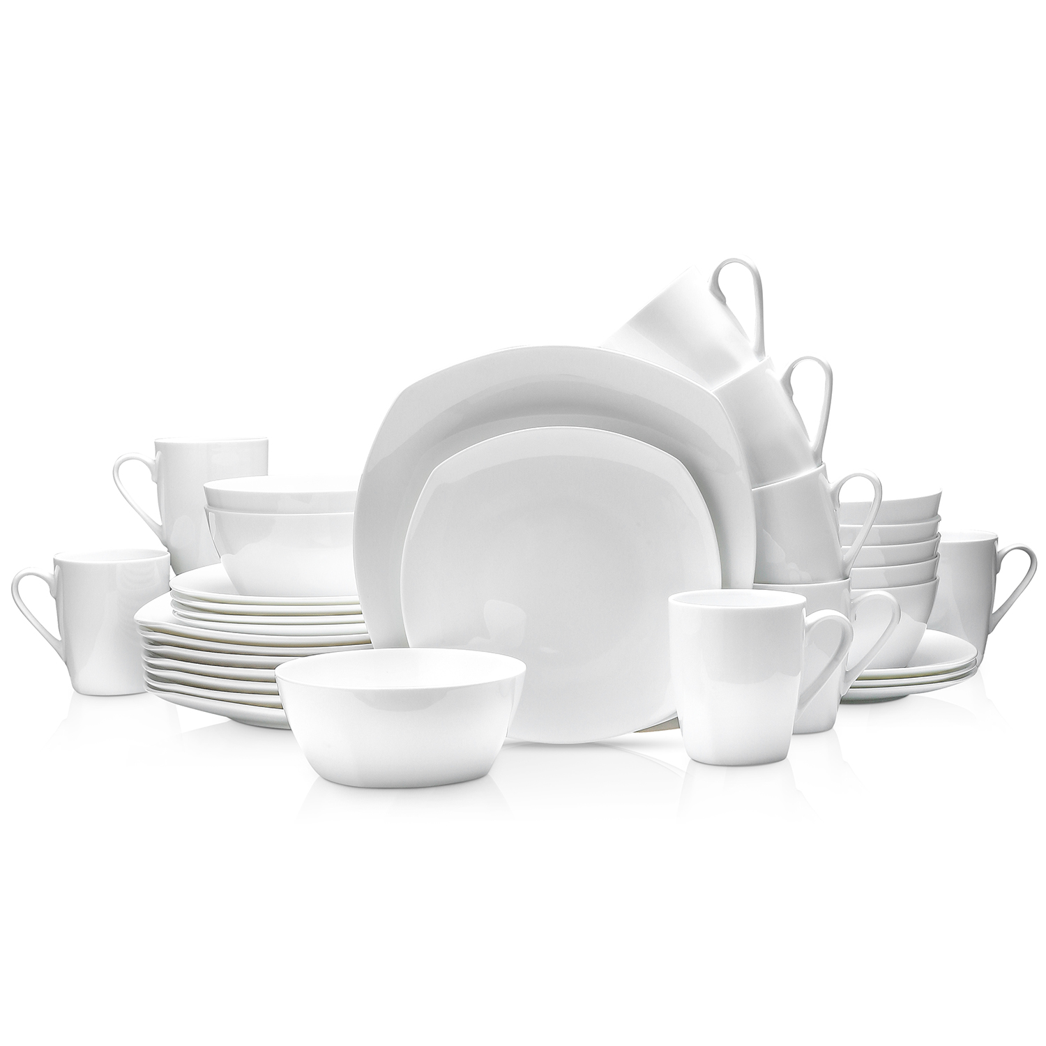 Stone Lain Juliette Bone China Formal Square Dish Set, 32-Piece Dishes for 8, White - image 1 of 6