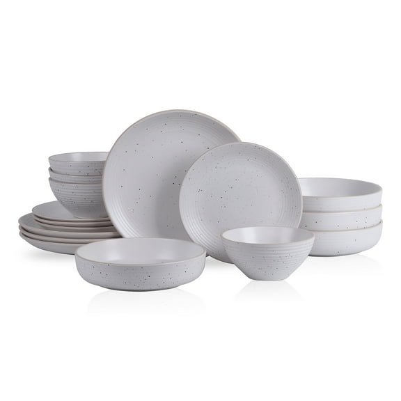 Stone Lain Lauren 16-Piece Dinnerware Set Stoneware, Off White