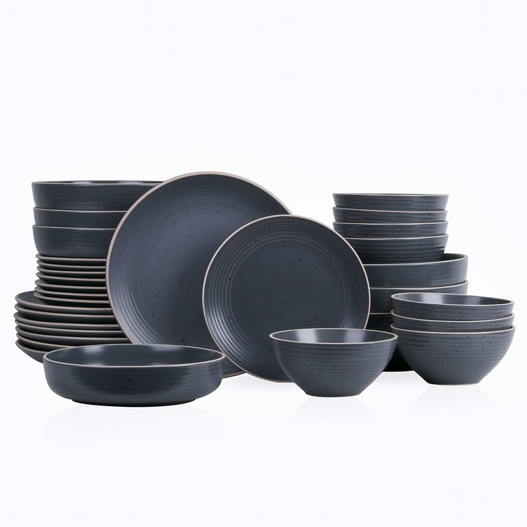 Stone Lain Lauren Casual 32-Piece Dinnerware Set, Charcoal