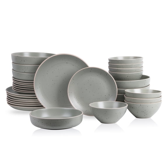 Stone Lain Lauren 32-Piece Dinnerware Set Stoneware, Green