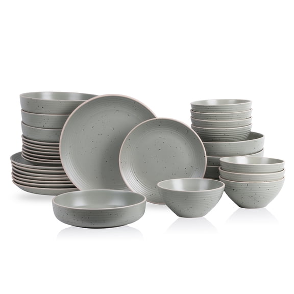 Stone Lain Lauren 32-Piece Dinnerware Set Stoneware, Green