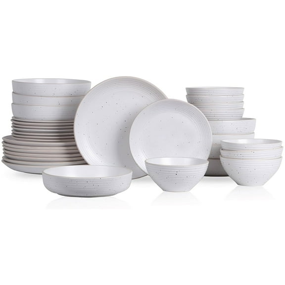 Stone Lain Lauren 32-Piece Dinnerware Set Stoneware, Off White