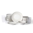 thumbnail image 1 of Stone Lain Linea 32-Piece Dinnerware Set Stoneware, Soda Lime Glass, Service for 8, White, 1 of 6