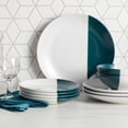 thumbnail image 1 of Stone Lain Lizzy Stoneware 12-Piece Round Dinnerware Set, Emerald Dark Green, CB, 1 of 8